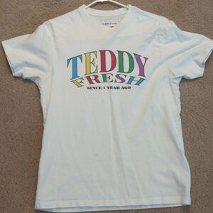 Teddy Fresh White Multi-Color Graphic Short Sleeve Tee
